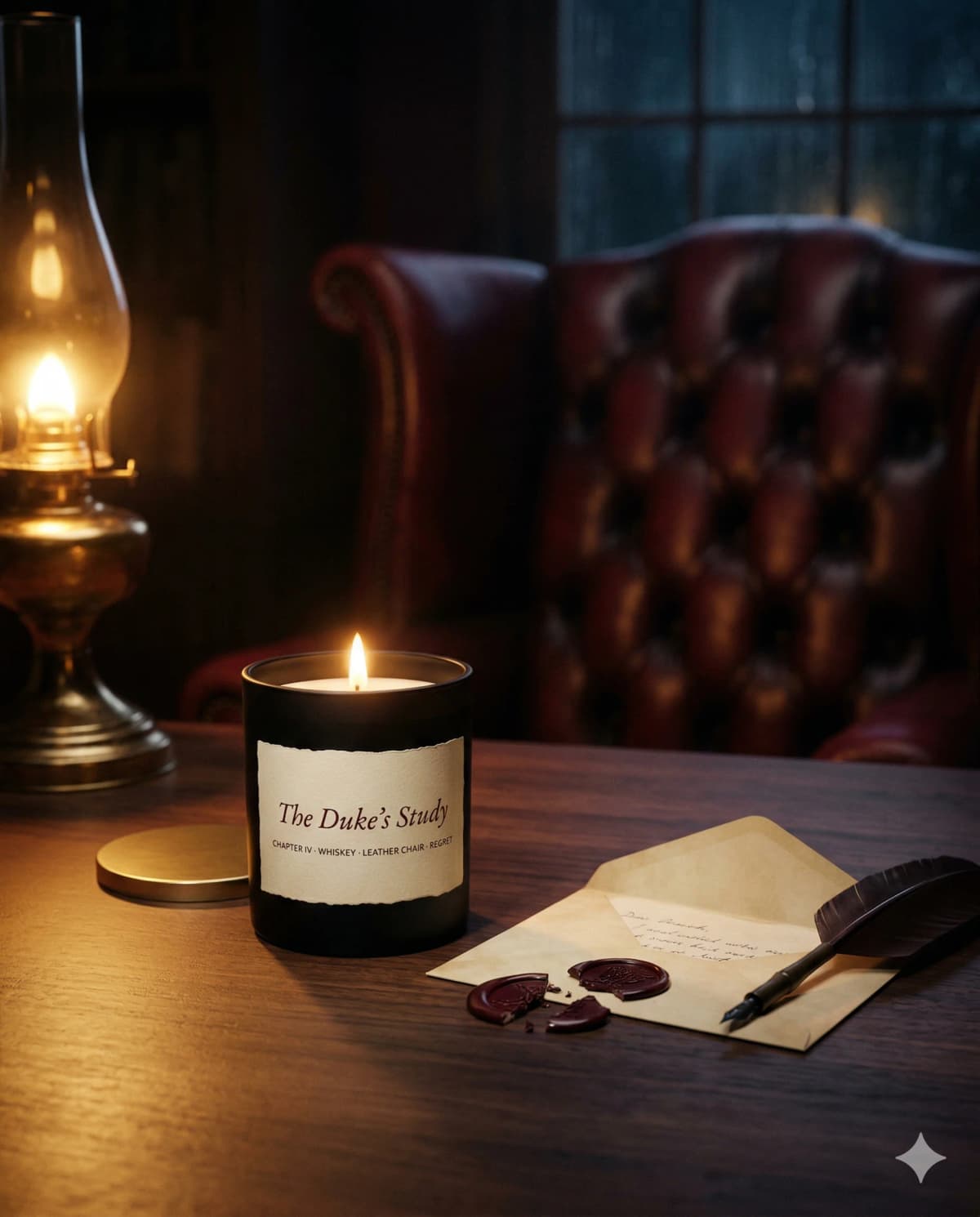 The Duke's Study — Chapter IV · whiskey, leather chair, regret