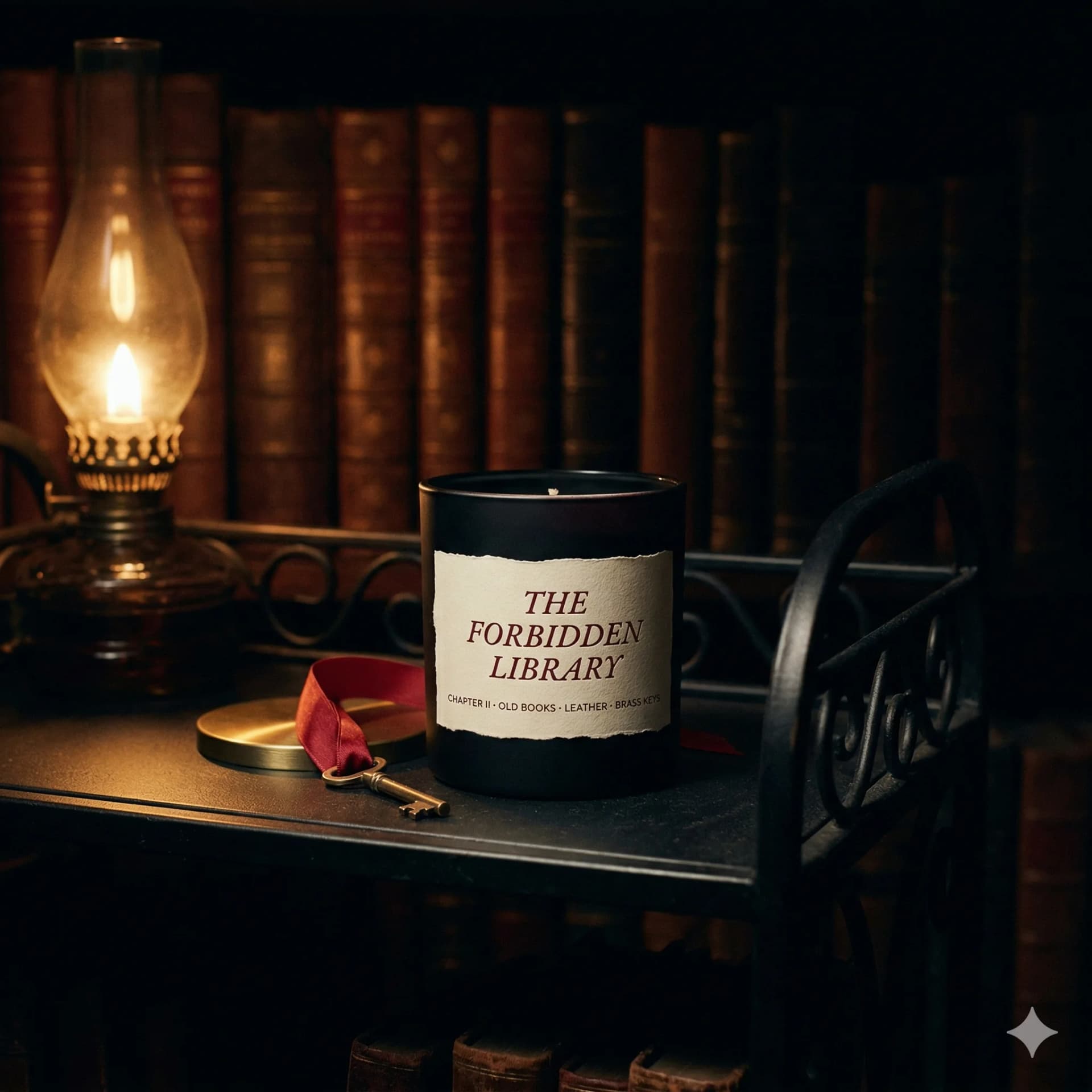 The Forbidden Library — Chapter II · old books, leather, brass keys